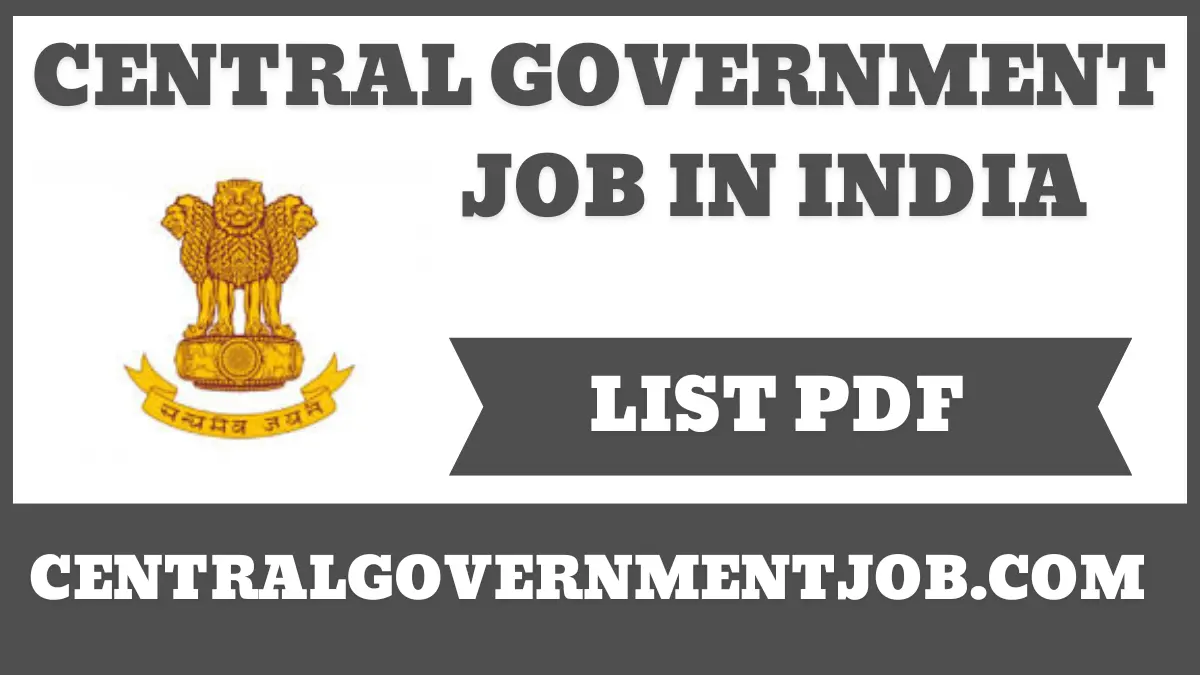 central government jobs list pdf