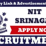 NIT Srinagar Recruitment 2025